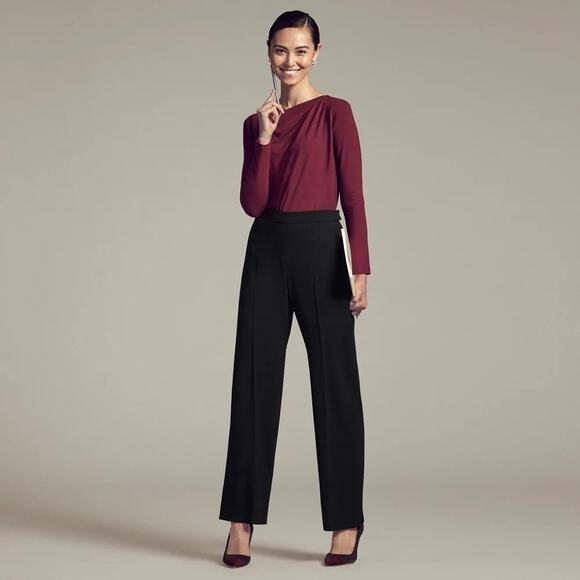 MM LaFleur Dupont Pant Black Relaxed Fit Straight Leg Trouser size 6 - Picture 7 of 10